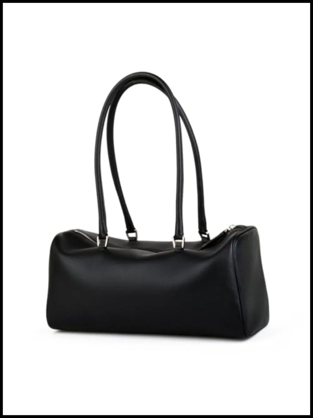 Full-Grained Leather Top Handle Barrel Purse Hobo Handbag Shoulder